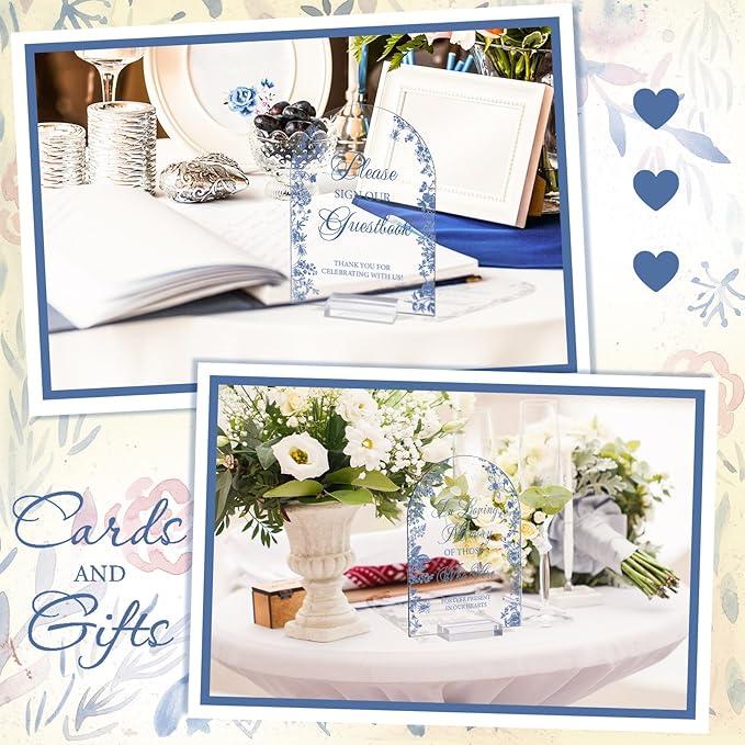 4 Pcs Flower Acrylic Wedding Signs - Image 6