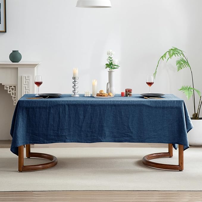 EVERLY 100% Pure Linen Rectangle Tablecloths 60x84Inches - Image 2