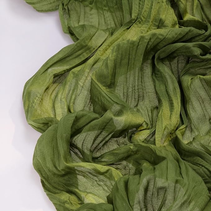 Olive Green Cheesecloth Table Runner 6 Pack Fall Table Runners Boho Gauze 120 - Image 3