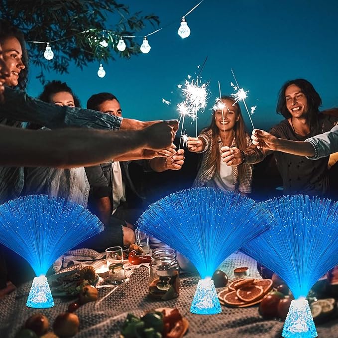 Patelai 10 Pcs LED Fiber Optic Lamp Color Changing Fiber Optic Night Light - Image 3