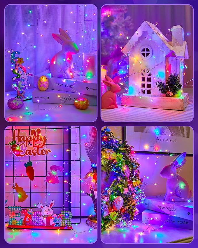 Fairy Lights Battery Operated, Twinkle String Lights Silver Wire 5 FT 60 LED - Image 4