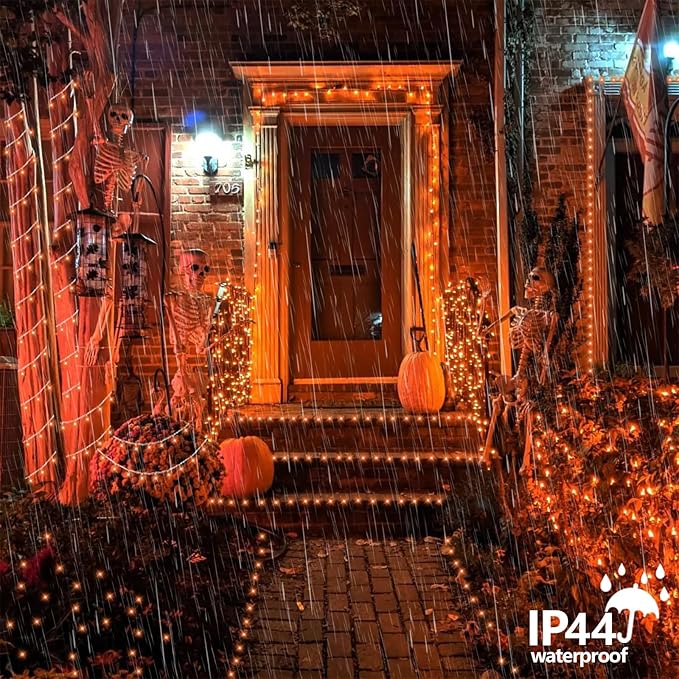 YEGUO 165ft 500 LED Halloween Lights Outdoor Waterproof, 8 Modes Clear Wire - Image 7