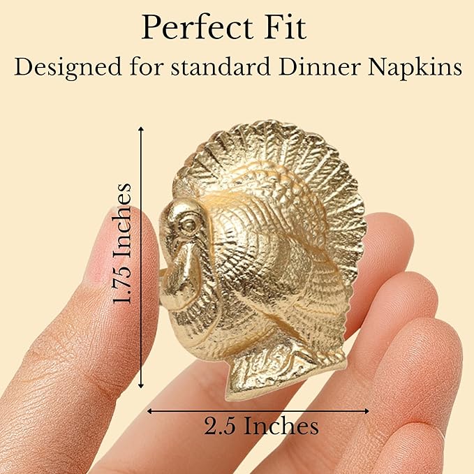 Gold Napkin Rings Set of 12 - Image 4