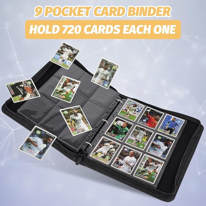 Trading Card Binder, 720 Pockets Card Binder, 9-Poccket Sided Pocket Sports - Image 5