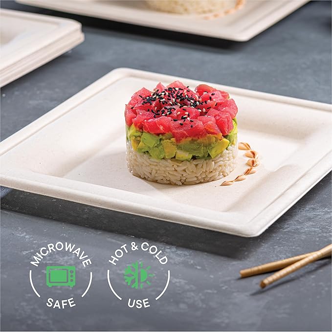 100% Compostable Square Paper Plates - Image 5