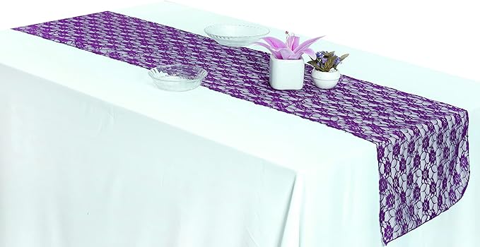 MDS Pack of 15 Wedding 12 x 108 inches Lace Table Runner - Image 3