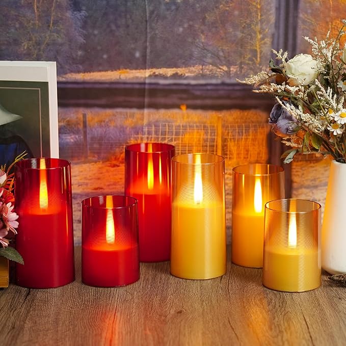 Flameless LED Candles, Upgraded Realistic Flickering Flame Pillar Battery - Image 6