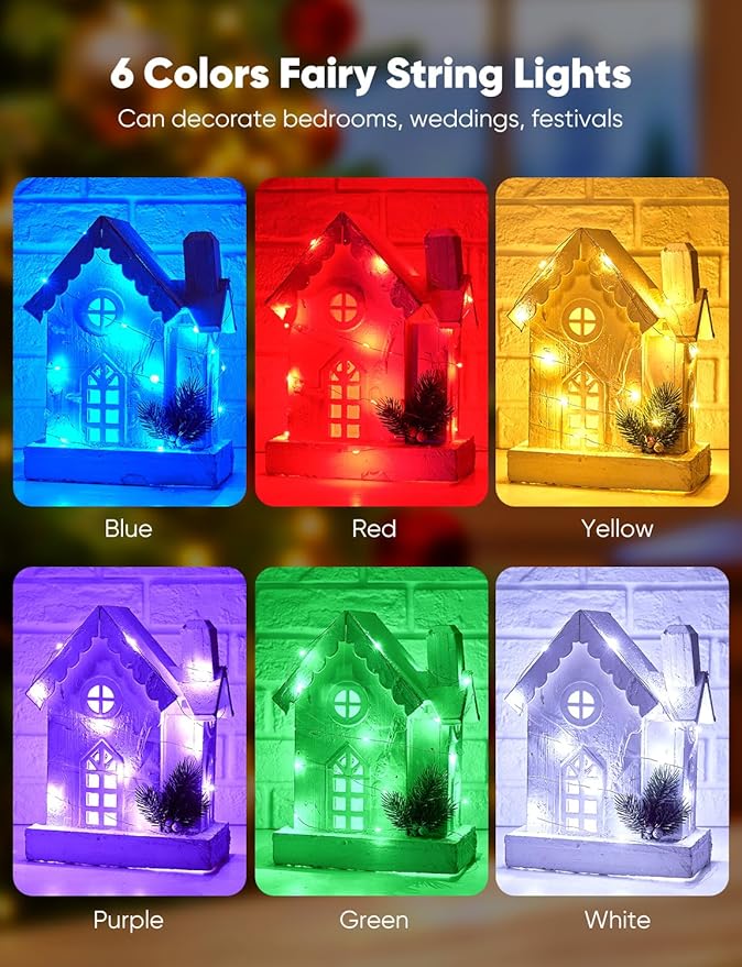 Brightown 14 Pack 6 Color LED Fairy Lights Battery Operated String Lights - Image 2