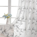 VISIONTEX Sheer Curtains 84 Inch Length 2 Panels, Decor Iron Grey Vine Leaves by VISIONTEX
