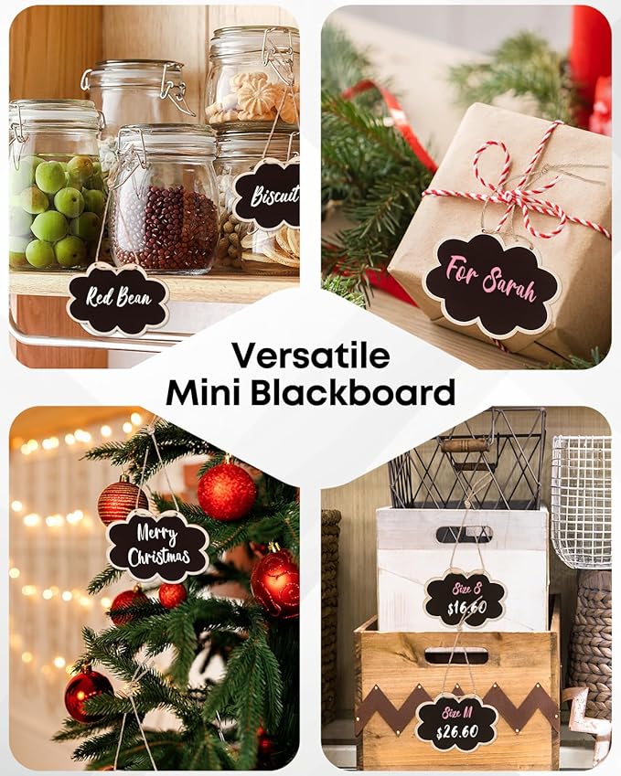 Uniclife 24 Pack Mini Chalkboard Signs - Image 6