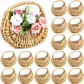 Taiyin 18 Pack Rattan Flower Girl Basket Small Half Moon Straw Wicker Basket by Taiyin