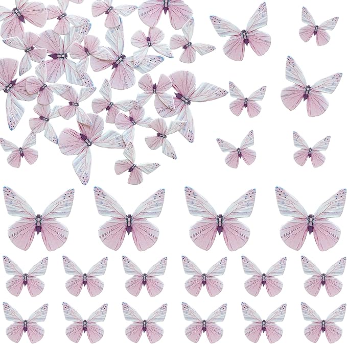 Ephlyn 72Pcs Edible 3D Butterfly Cupcake Toppers Cute Butterfly Picks Realistic - Image 3