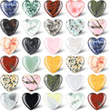 Nuenen 30 Pcs Heart Shape Crystals Bulk 1.2 Inch Gemstone Heart Stones Worry by Nuenen