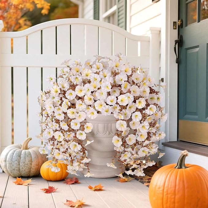 Fake Mums Artificial Fall Hanging Flowers - Image 6