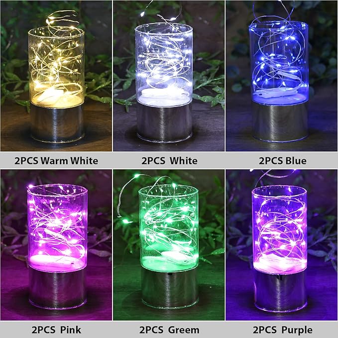 HXWEIYE 12 Pack 7ft 20LED Multicolor Fairy Lights Battery Operated - Image 3