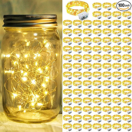 100 Pack Fairy Lights 7Ft 20 LED Twinkle String Lights 3 Modes Battery Operated by chzk