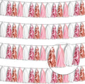 4P Rose-Gold Pink White Foil Fringe Tassel Banner Garland Metallic Tinsel by Xuuf