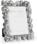 Cuspin Silver 5x7 Picture Frame, Vintage Silver Ornate Leaf Textured by Cuspin