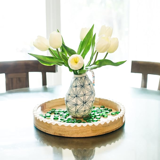 Galashield Flat Glass Marbles for Vases Green Glass Gems Beads Pebbles Vase - Image 5