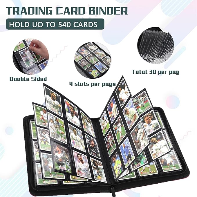9 Pocket Card Binder, 540 Pocket Trading Card Binders, Loading Pocket - Image 4
