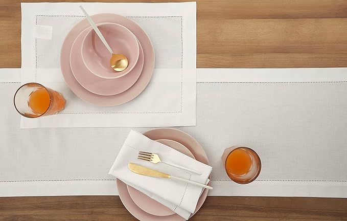 Solino Home White Table Runner 60 Inches - Image 5