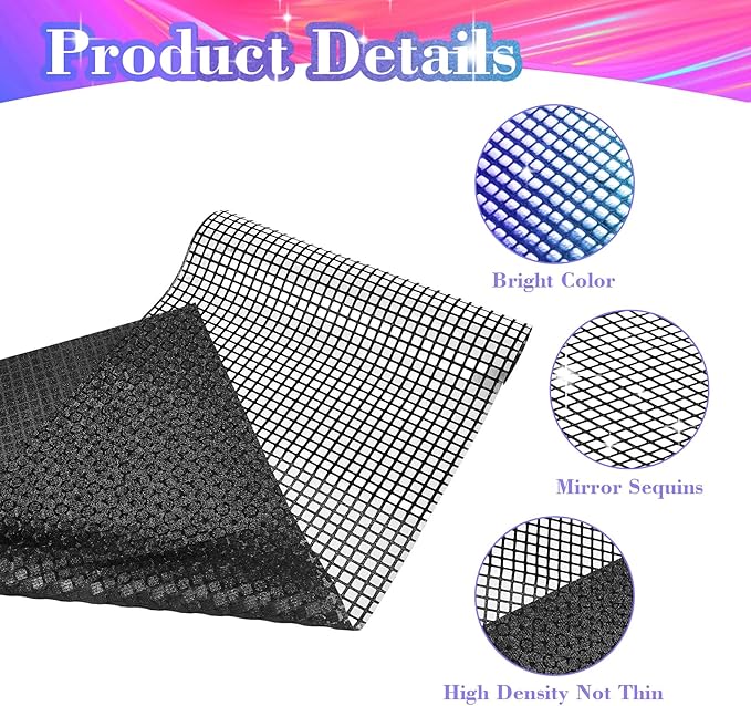4 Packs Black and Silver Disco Table Runner, 12 x 108 Inches Mirror Glitter - Image 3