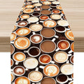 Coffee Theme Table Runner, Farmhouse Coffee Cup Latte Cappuccino Tea Party by Unknown