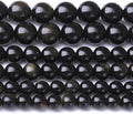 Gold Obsidian Stone Beads for Jewelry Making DIY Craft Gemstone Beads Kit by Unknown