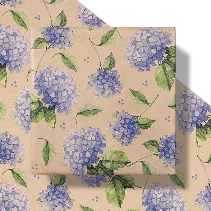 RUSPEPA Hydrangea Wrapping Paper - Image 2