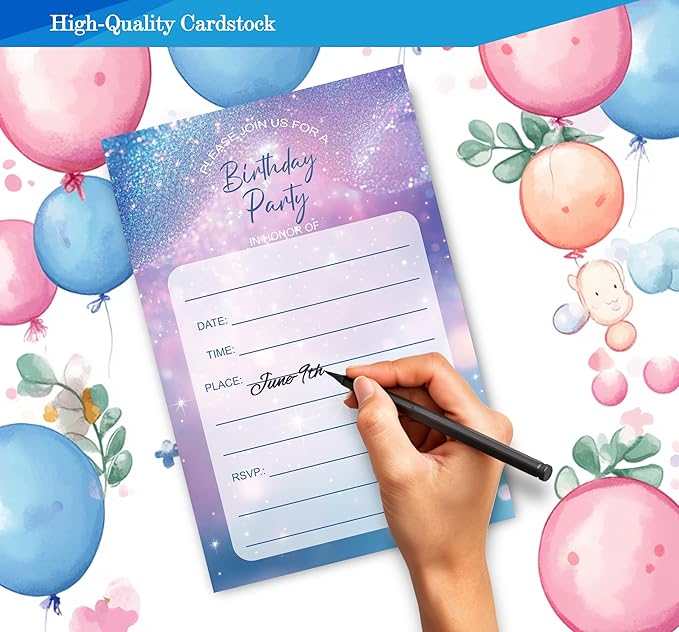 Simple You're Invited Girls Birthday Invitations - Image 4
