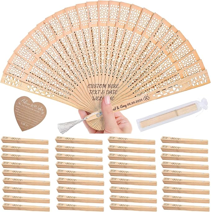 1pc Personalized Wedding Fans for Guests by HICUSXCustomizedwithCare
