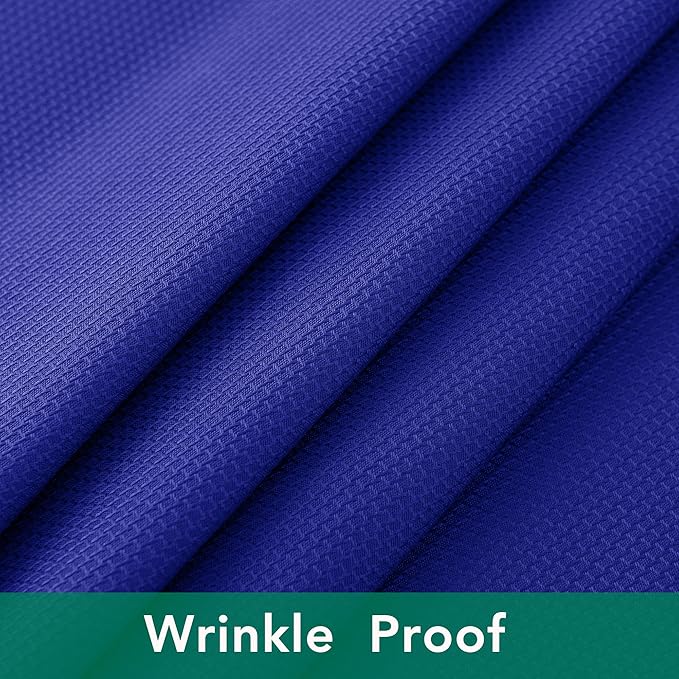 Biscaynebay Textured Fabric Round Tablecloths 90", Royal Blue Water Resistant - Image 8