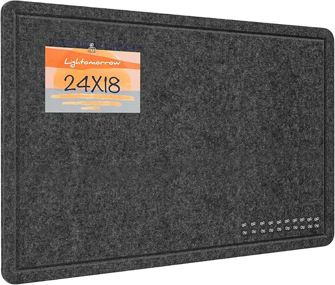 Bulletin Board, 24x18 inches Decorative Felt Pin Board, Cork Board Alternative by Lightomorrow