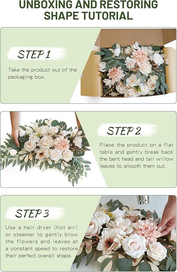 Faux Flower Swag Set of 2 for Wedding Welcome Signs Floral Swag Wedding - Image 6