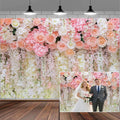 6x6ft Pink Rose Flower Wedding Photography Backdrop Spring Floral Photography by Mtsxfy