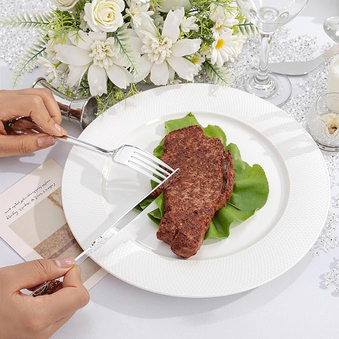 300Pieces Silver Plastic Silverware - Image 7