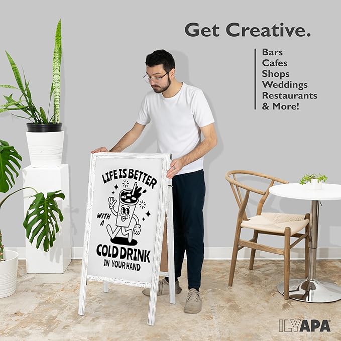 Ilyapa Wooden A Frame Whiteboard Sign - Image 5