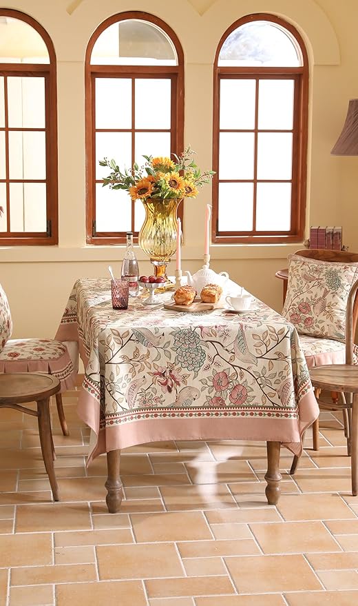 patdrea Designer Pink Linen Table Cloth - Image 3