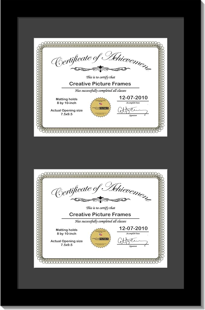 Creative Picture Frames 14X20Bk-B Black Vertical Double Diploma Frame by CreativePictureFrames