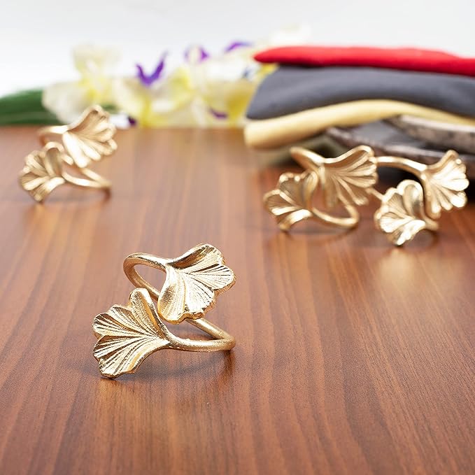 Decorative Gold Napkin Rings Set of 10 - Image 4