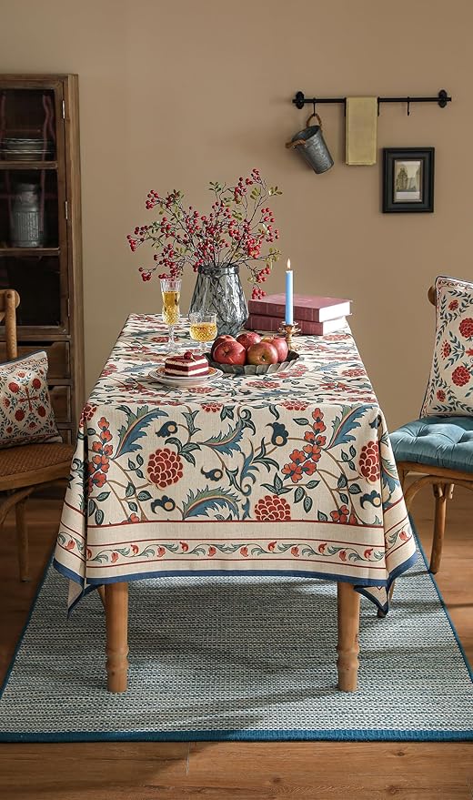 patdrea Designer Vintage Linen Small Square Tablecloth, French Anti-Wrinkle - Image 8