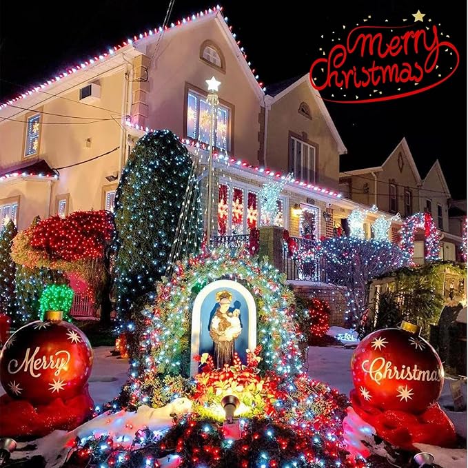YEGUO 165ft 500 LED Christmas Lights Indoor, 8 Modes Green Wire Plug in - Image 2