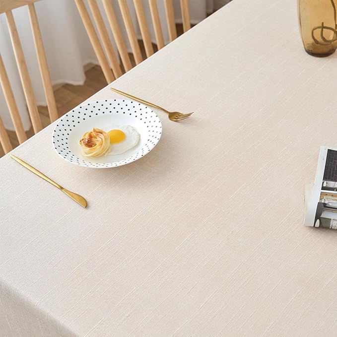 NLMUVW Linen Table Cloth for Rectangle Table, Champagne Tablecloth Water - Image 2