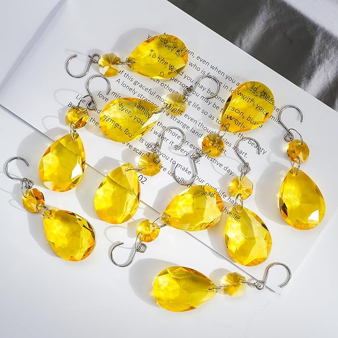 H&D HYALINE & DORA 3Inch Crystal Suncatcher Bauhinia Prisms Pendants 10Pcs - Image 3