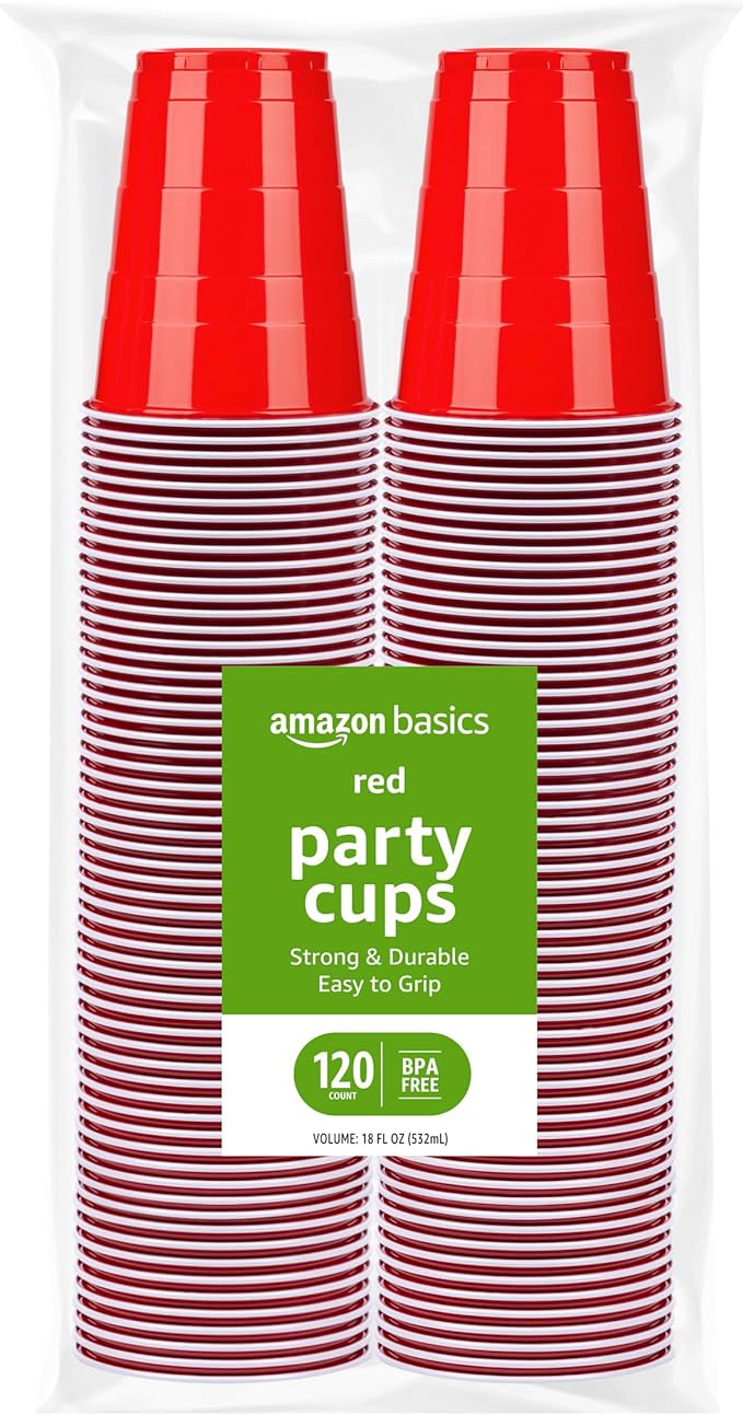 Amazon Basics Disposable Plastic Party Cups, Large Pack by AmazonBasics