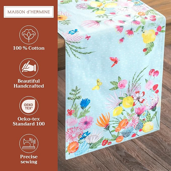 Maison d' Hermine Table Runner 100% Cotton Double Layer Table Runners 72 inches - Image 2