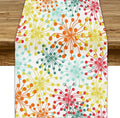 Mid Century Flower Table Runner, Colorful Geometric Abstract Chrysanthemum by ShiTingYu