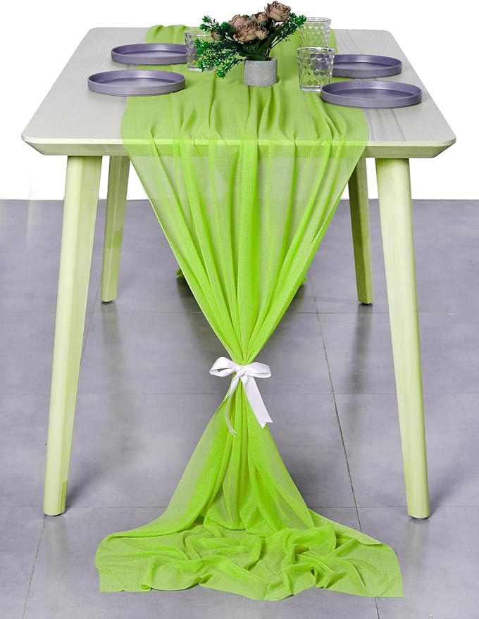 MDS 5 Pack 10ft Chiffon Table Runner 29 x 120 Inches Sheer Wedding Runner - Image 7