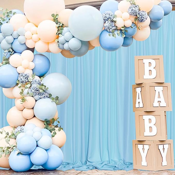 MEETSKY 10x 10 Baby Blue Backdrop Curtain by MEETSKY