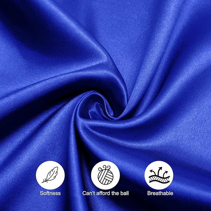Horbaunal 30 Pack Royal Blue Satin Napkins 17 x 17 Inch, Square Soft Table - Image 6